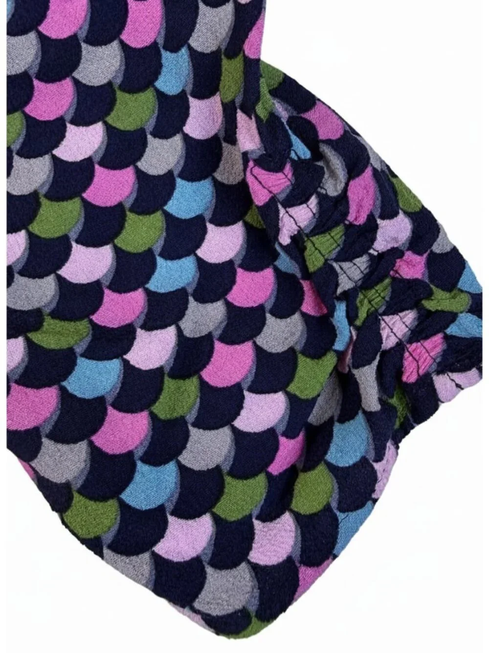 Boden Jemima Ruched Puff Sleeve Scallop Print Top US 8